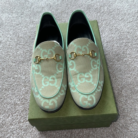 100% Authentic Gucci Jumbo GG Jordaan Canvas Flat - Picture 1 of 12
